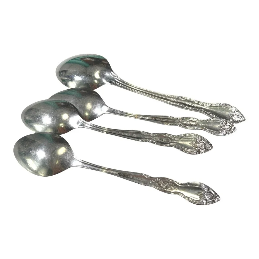 Accord 4pc‎ Silver Stainless Steel Teaspoons Wordsworth Cottagecore